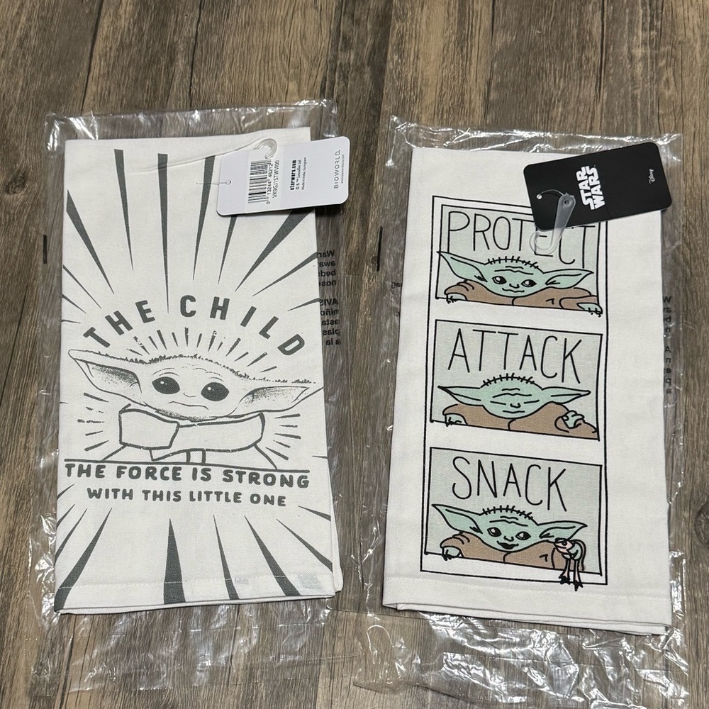 Disney Star Wars Mandalorian Grogu Kitchen Towels Cotton - Set of Two